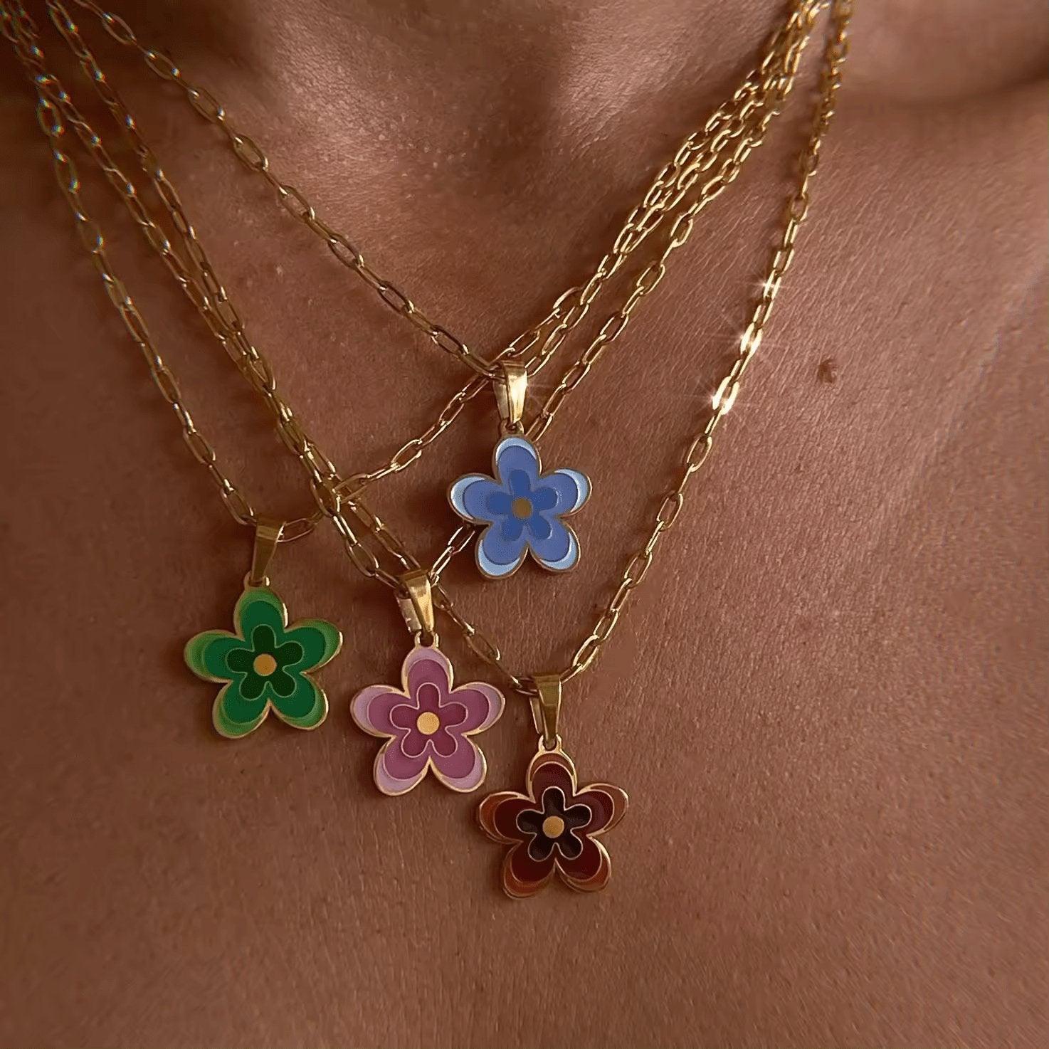 Collana Fiore Rosa