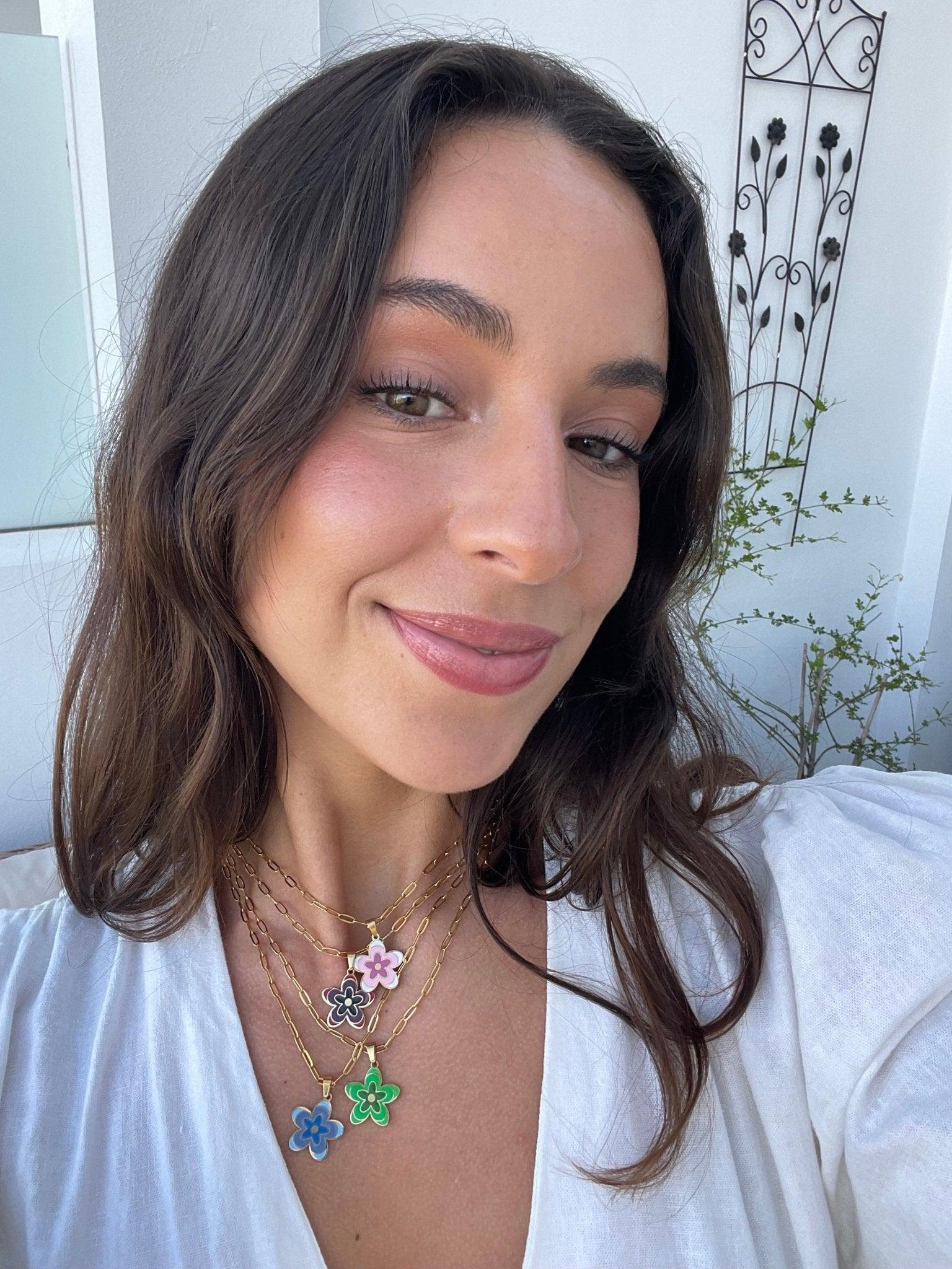 Collana Fiore Viola