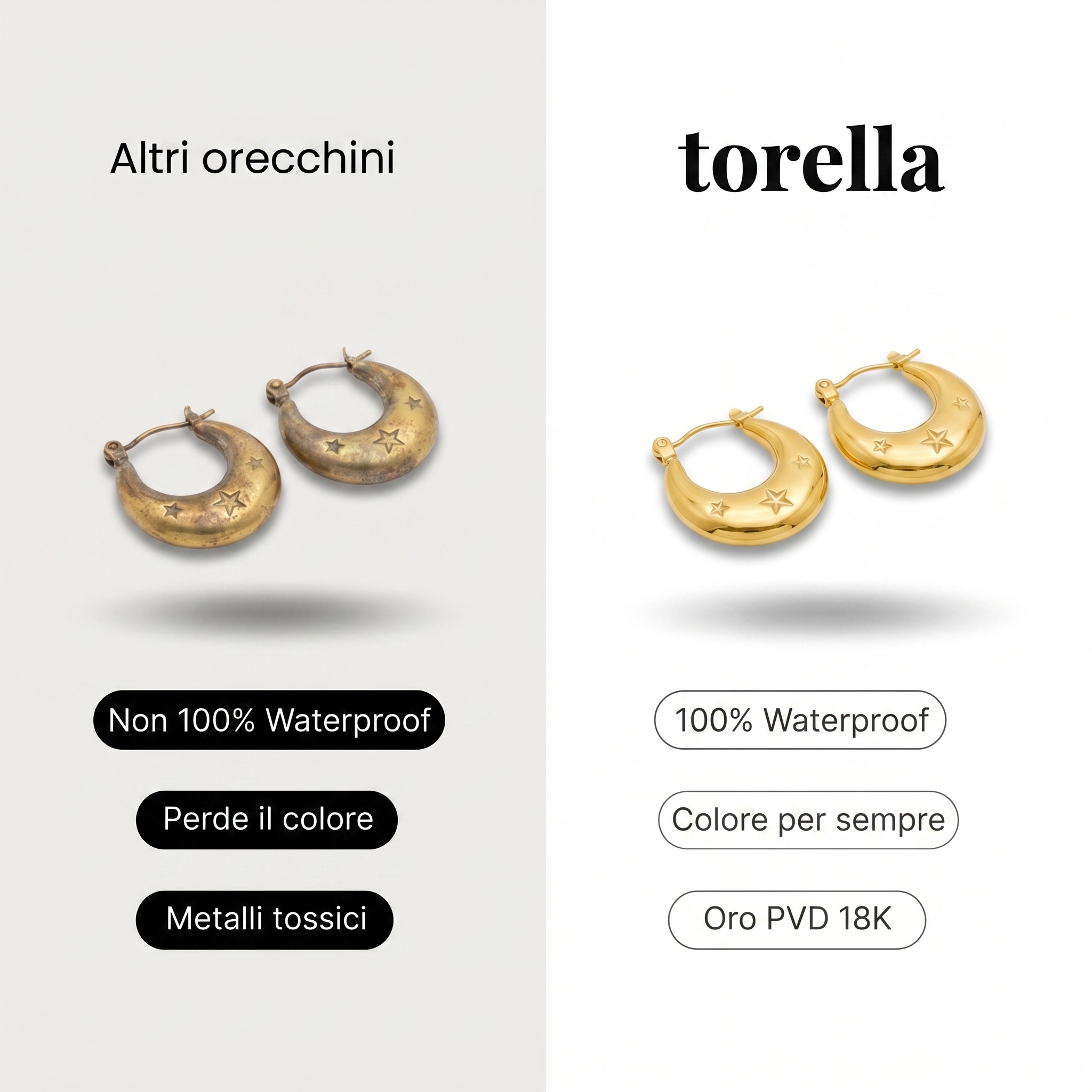 Orecchini Luna Stella