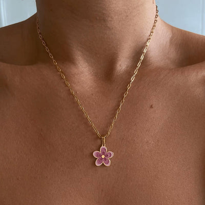 Collana Fiore Rosa