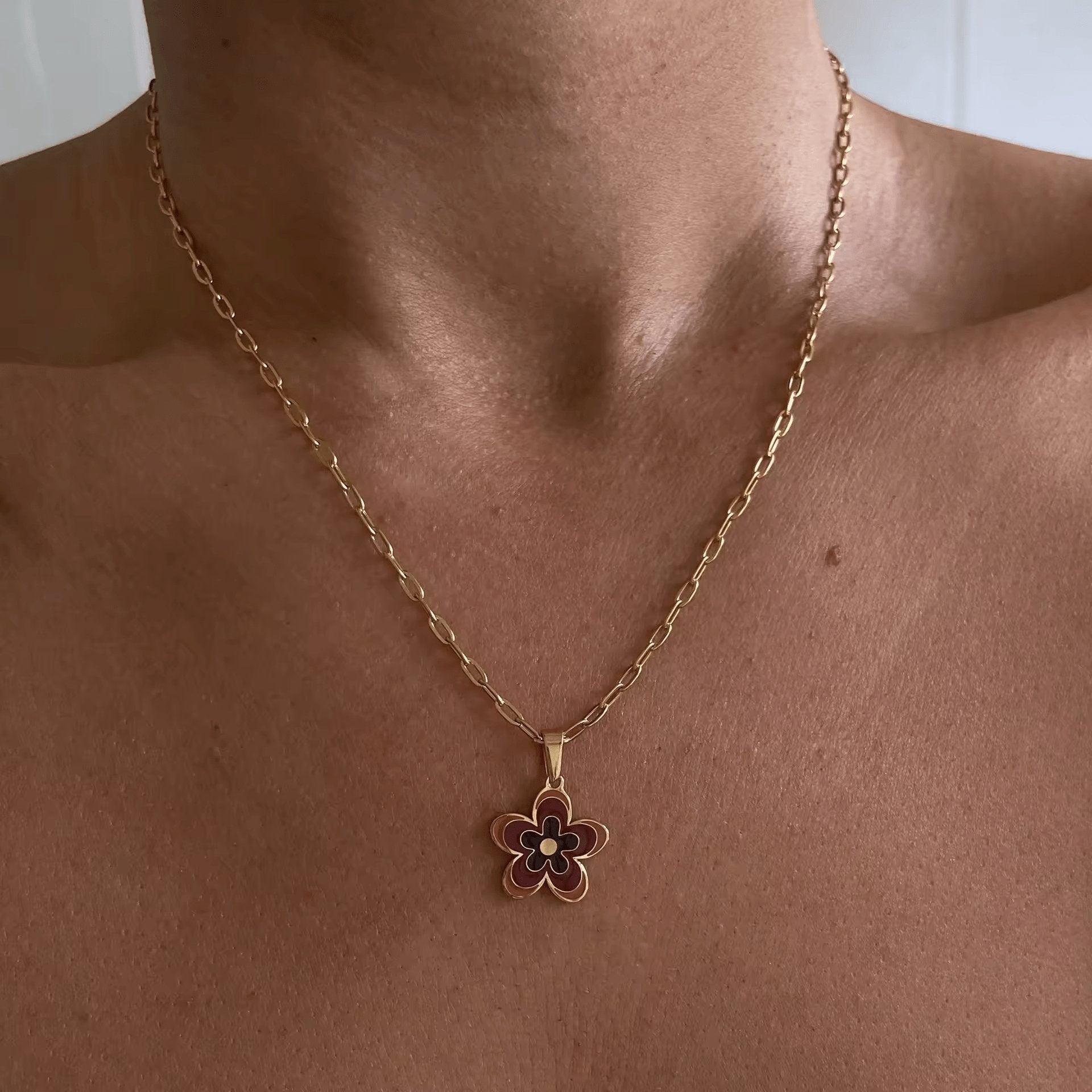 Collana Fiore Viola