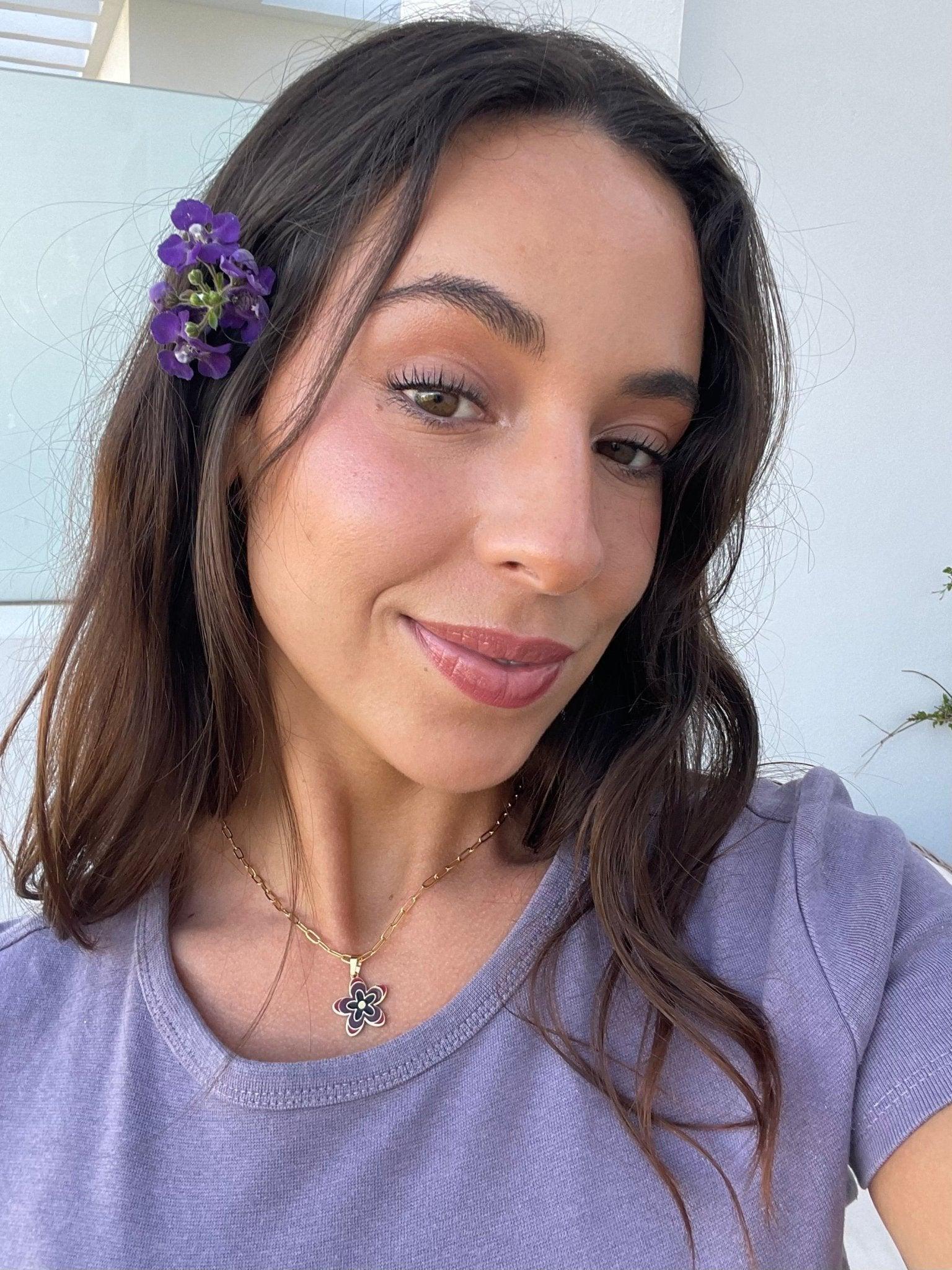 Collana Fiore Viola