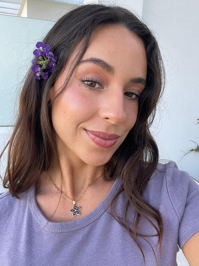 Collana Fiore Viola